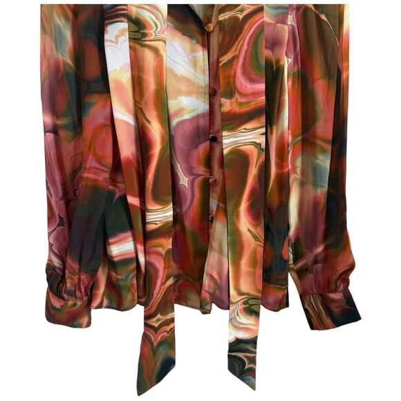 MARIE OLIVER Wynter Blouse In Malachite In Gold Size XS - Picture 3 of 12